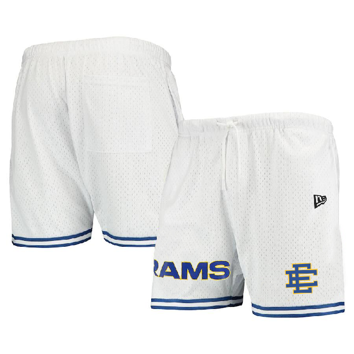 Men's White/BlueLos Angeles Rams Pro Shorts 001